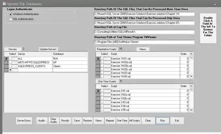 Manage SQL Server scripts from MS Access 2010