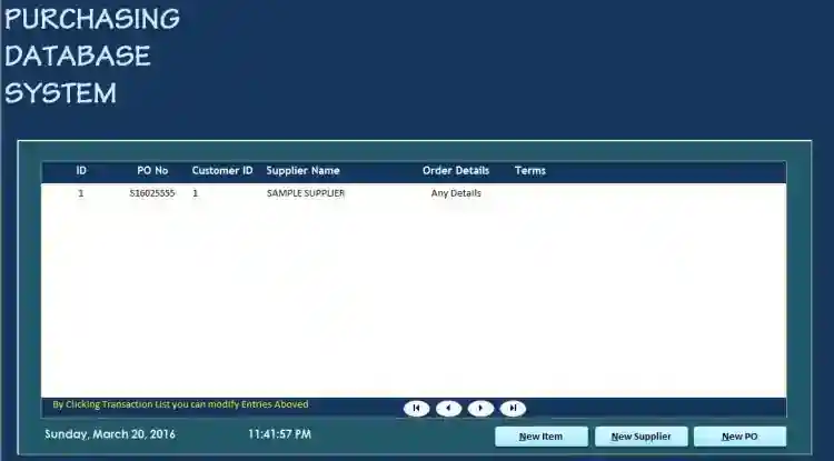 Simple Purchasing Database