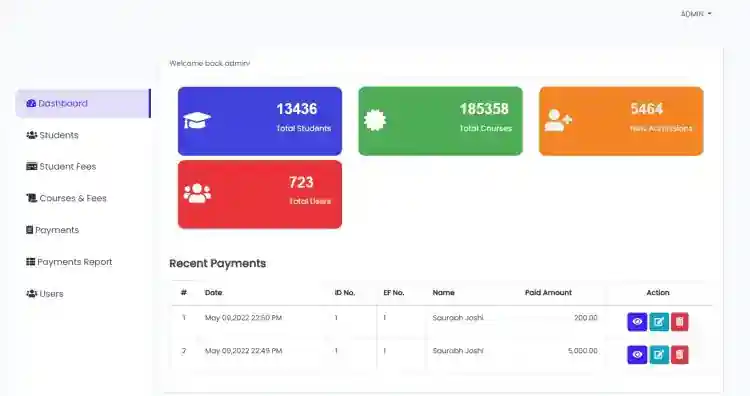 Best Fee Management System Project In PHP With Source Code