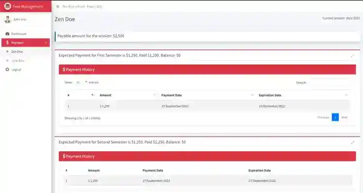 School Fees Management System Project in PHP and CodeIgniter Free Source Code