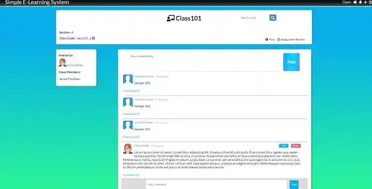 Simple E-Learning System in PHP Free Source Code