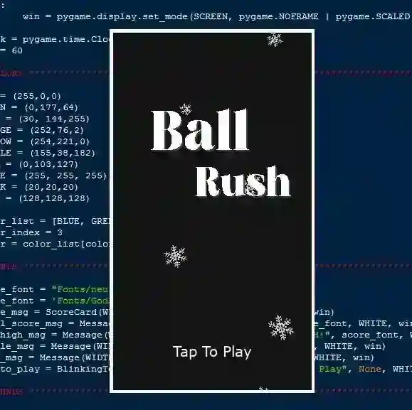 Ball Rush Game Using Pygame in Python with Source Code