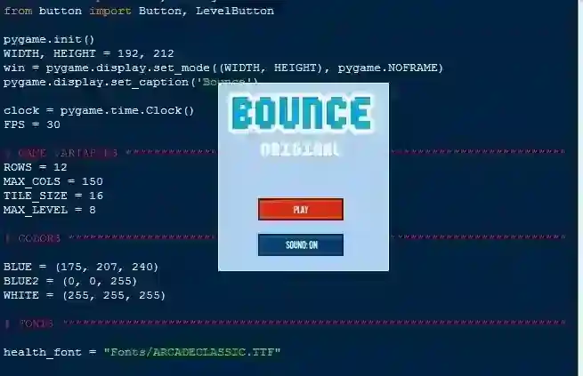 Bounce Clone Game Using Pygame in Python with Source Code