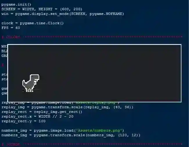 Chrome Dino Game Clone Using Pygame in Python with Source Code