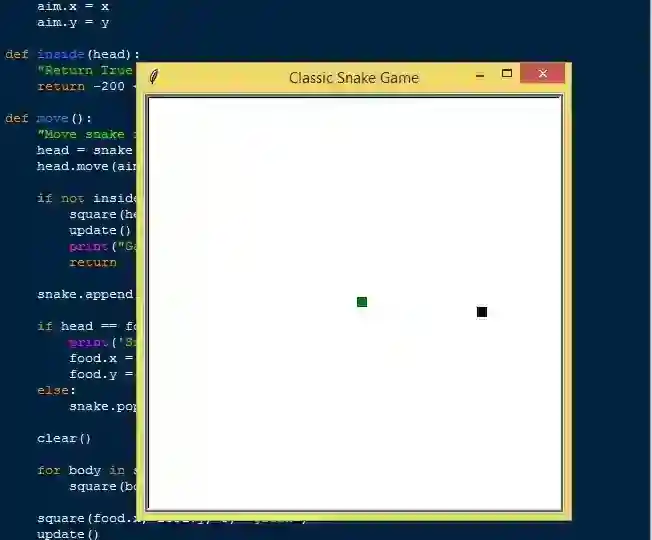 Classic Snake Game using Turtle in Python Free Source Code