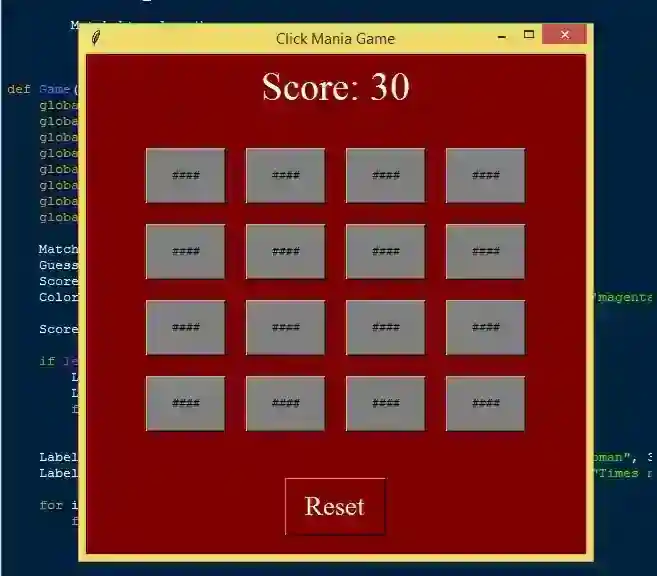Click Mania Game using Tkinter in Python with Source Code