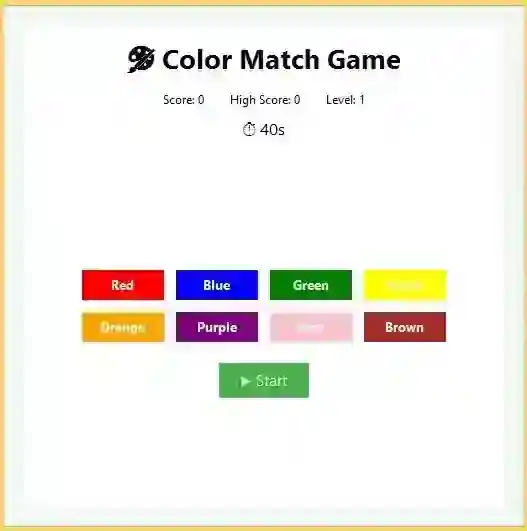Color Match Game Using Tkinter in Python with Source Code