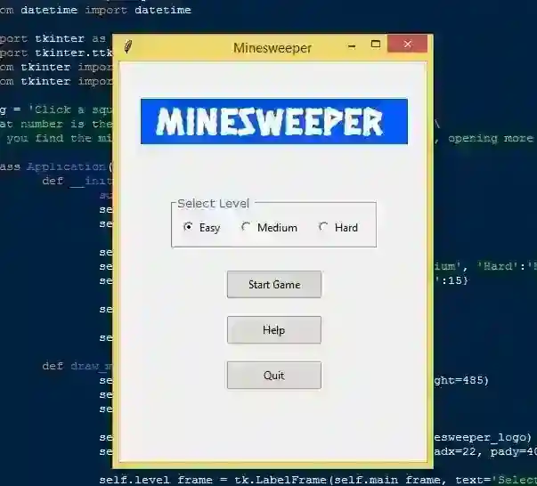 Complete Minesweeper Game Using Pygame in Python with Source Code