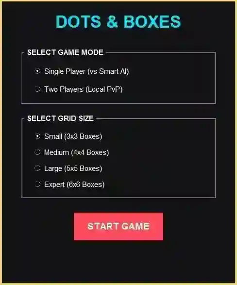 Dots and Boxes AI Game Using Tkinter in Python with Source Code