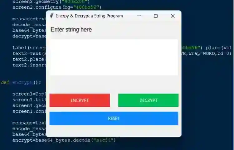 Encrypt & Decrypt a String Program in Python with Source Code