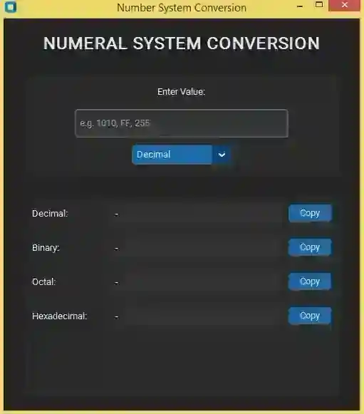 Number System Conversion App Using Tkinter in Python with Source Code