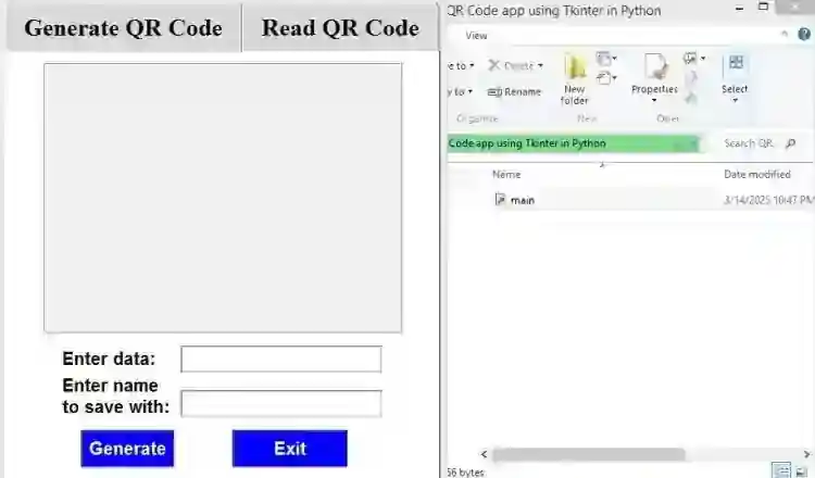 QR Code App using Tkinter in Python with Source Code
