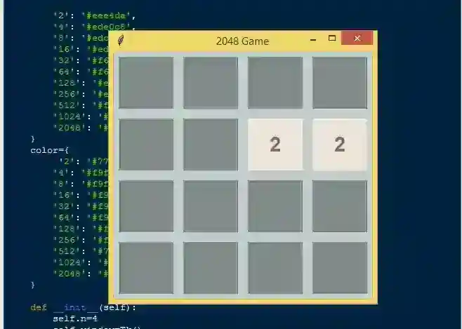 Simple 2048 Game using Tkinter in Python Free Source Code