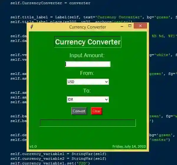 Simple Currency Converter using Tkinter in Python Free Source Code
