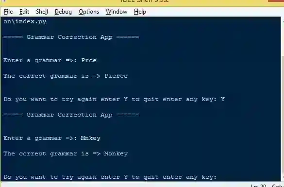 Simple Grammar Correction App in Python Free Source Code