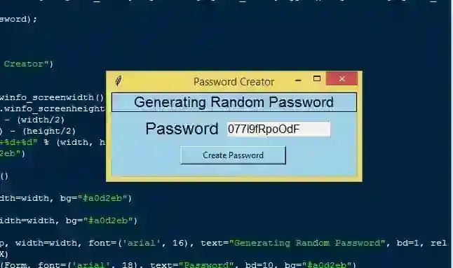 Simple Password Creator App in Python Free Source Code