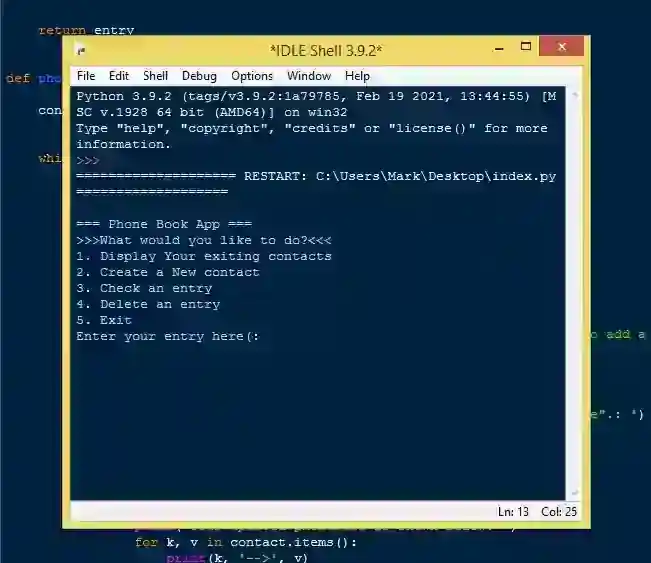 Simple Phone Book App in Python Free Source Code