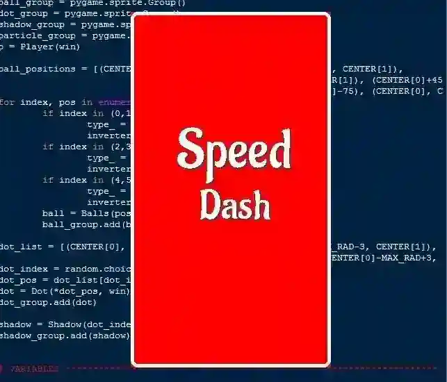 Speed Dash Game Using Pygame in Python with Source Code