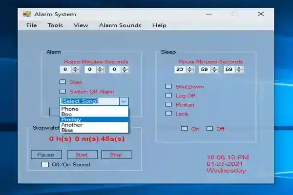Alarm System in VB.Net with Full Source Code