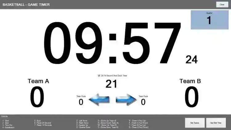 Basketball Timer and Score Board using VB.NET with Source Code