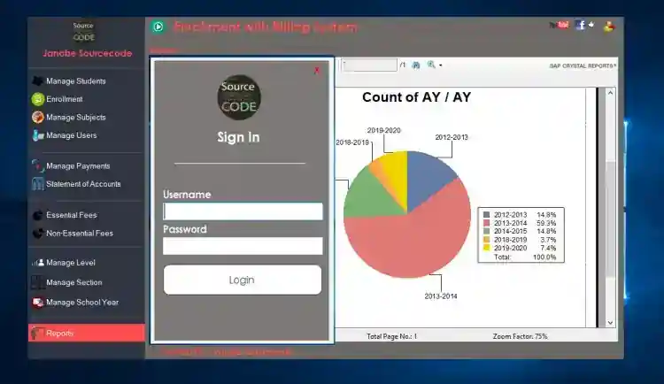 Enrollment with Billing System in VB.Net and Bunifu Frameworks with Source Code