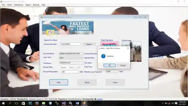 Ezee Microfinance System using VB.NET and MS SQL with Source Code