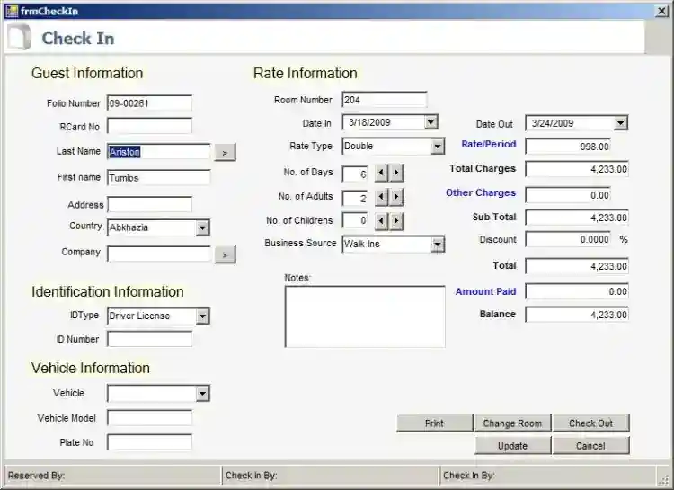 Hotel Reservation System (VB.NET)