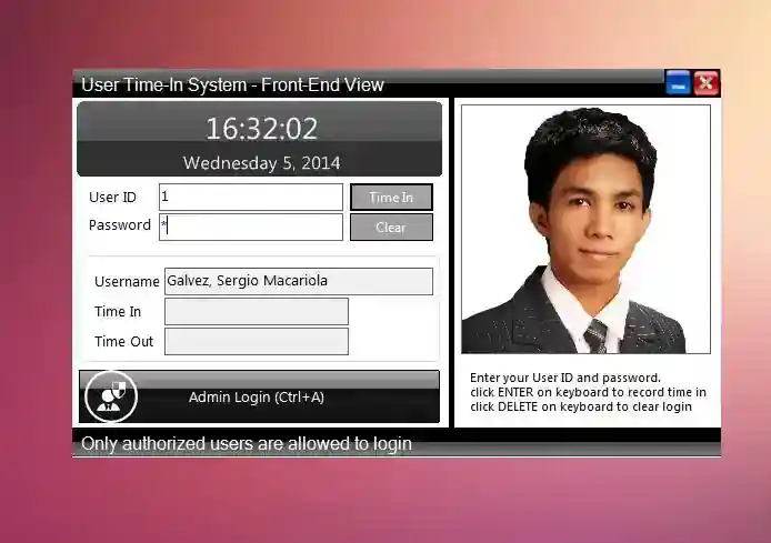 User Time Log System using VB.NET and MS Access Database with Source Code