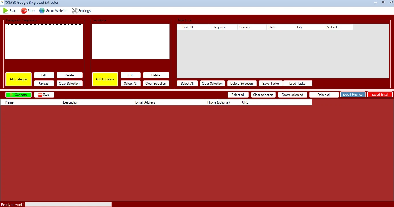 XREFS0 Google Bing Lead Extractor