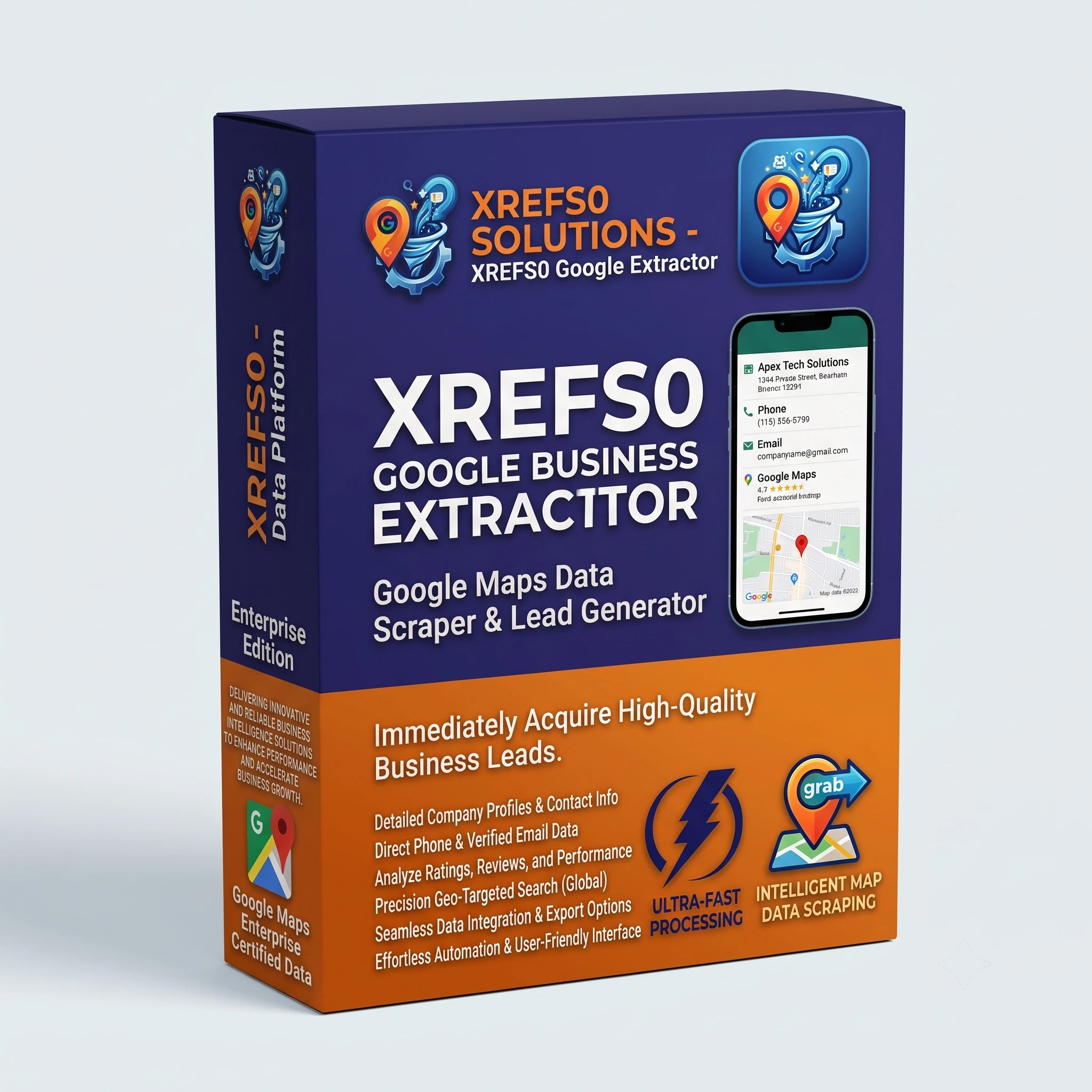 XREFS0 Google Bing Lead Extractor 3D Mockup